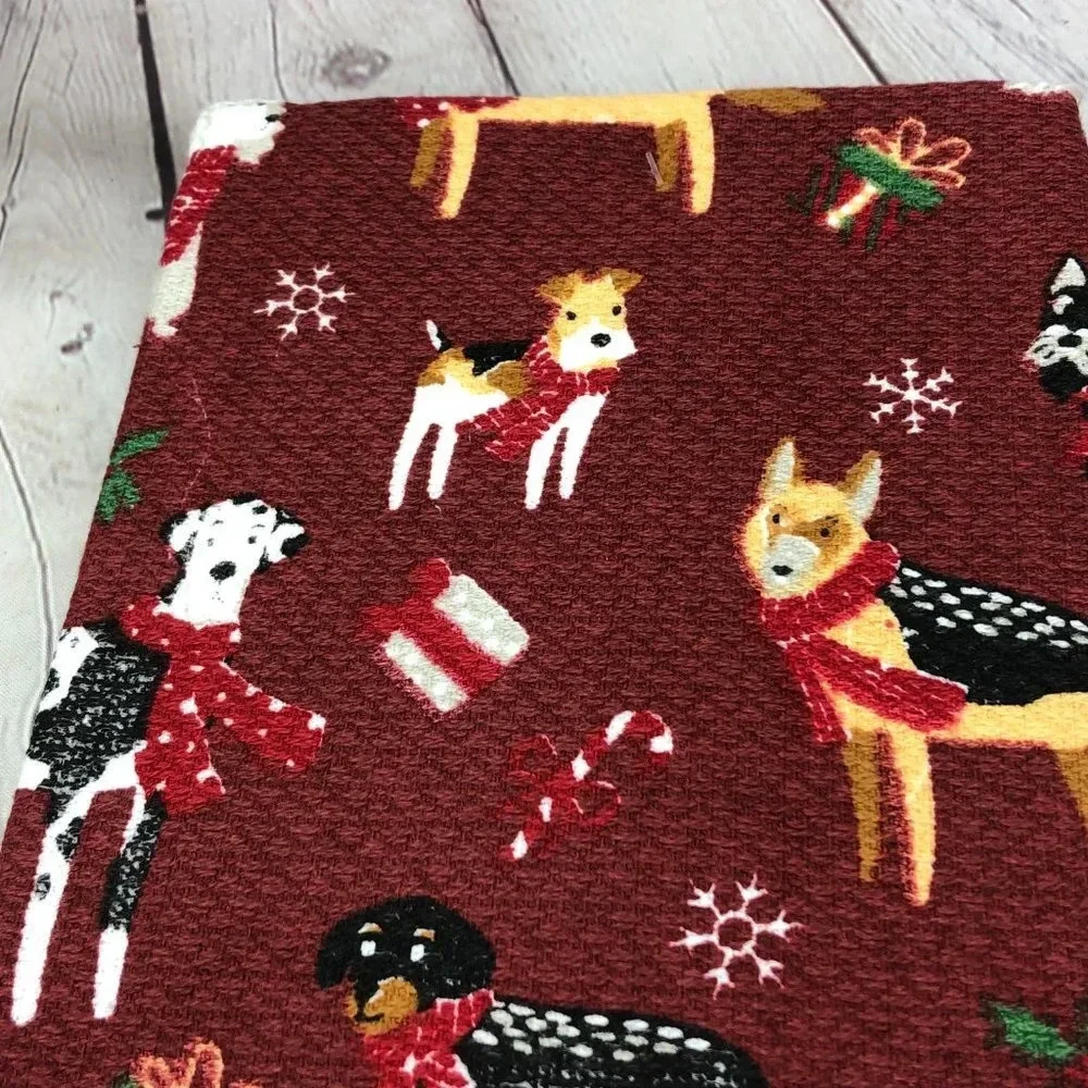 NWT winter wonderland kitchen towel merry woofmas